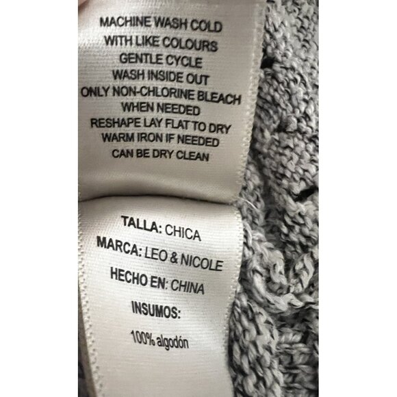 Leo & Nicole Open Knit Gray Sweater Women’s Size Small - Picture 11 of 11